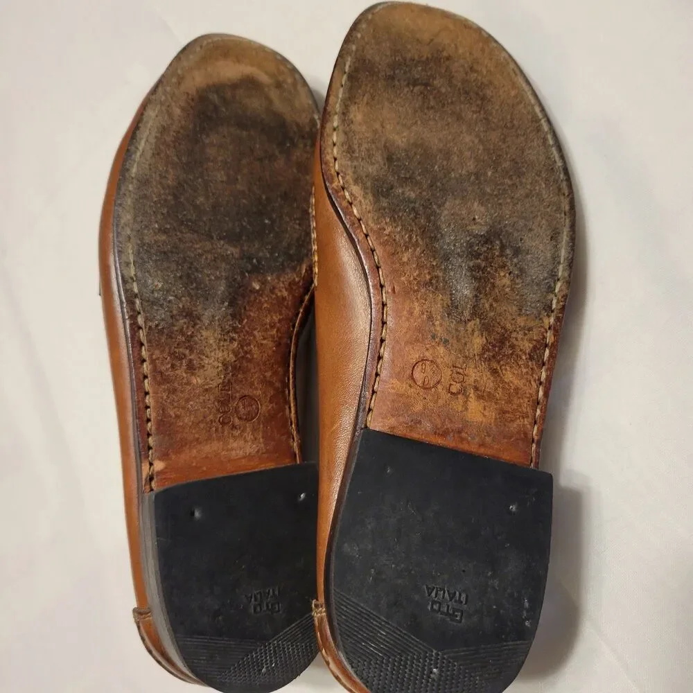 Gole Haan Douglas Tan Penny Loafers Men's Leather Handsewn Slip On Size 91/2 D